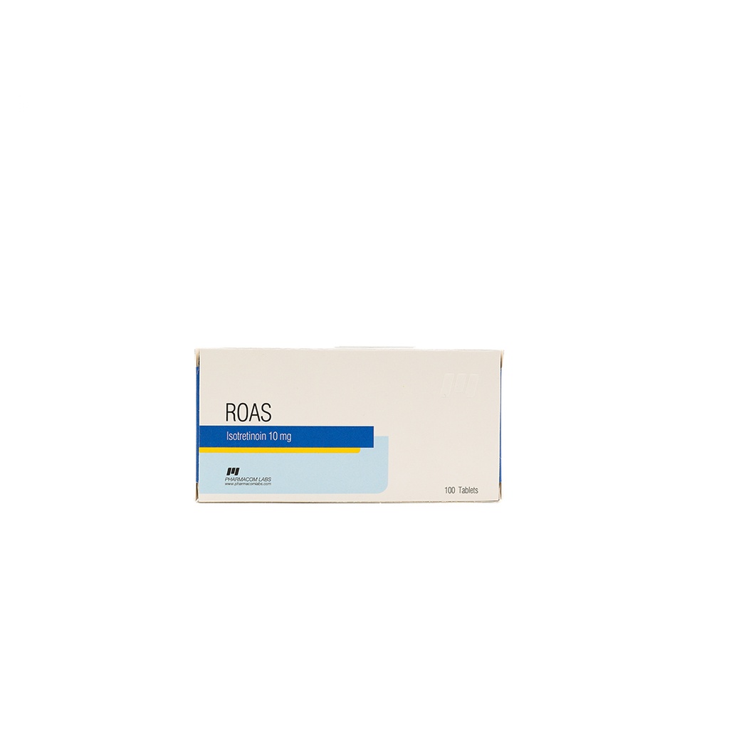 [001140074] ROAS  - Isotretinoin - 10 MG / pill  - 100 Tablets Blisters Box  - Pharmacom LABS