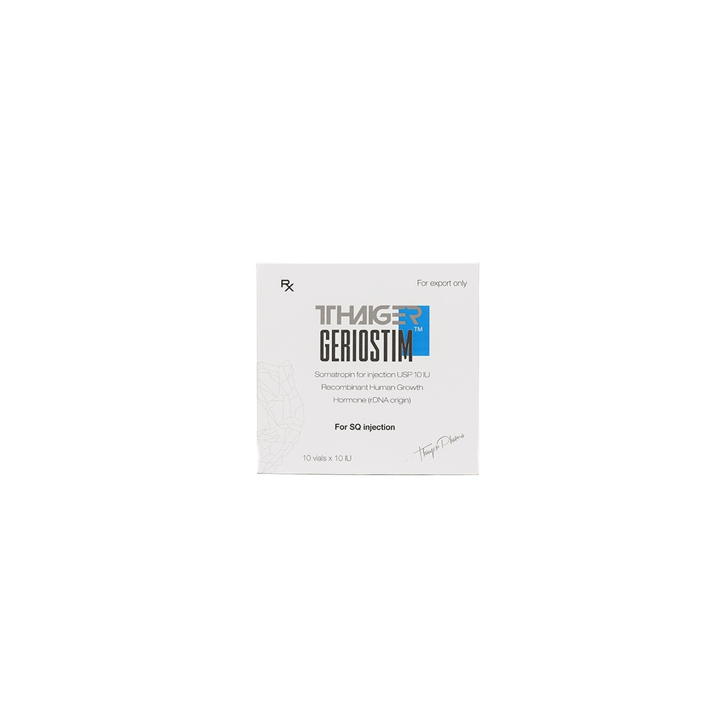 [003110035] 10 IU GERIOSTIM - RECOMBINAT Human Growth Hormone (2-8 C) - 10 IU / VIAL X 10 - 3.33 MG VIAL - Thaiger Pharma