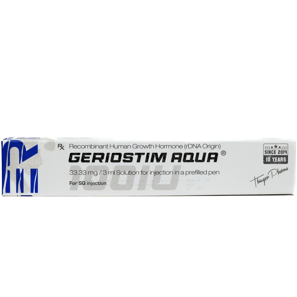 [003060043] GERIOSTIM  AQUA  - RECOMBINAT Human Growth Hormone (rDNA Origin) (2-8 C) - 100 IU / PEN - 33.33 MG / 3 ML  PEN - Thaiger Pharma