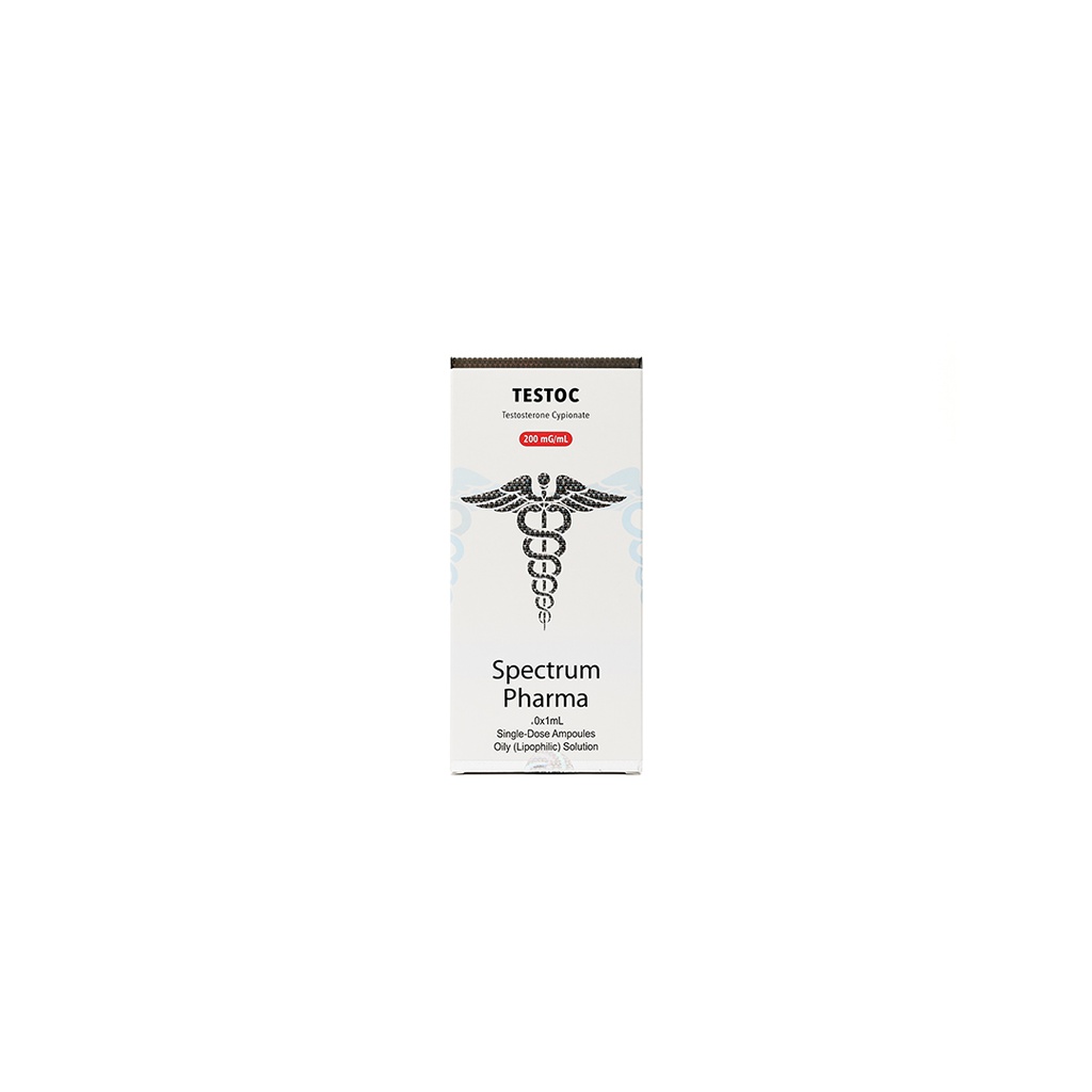 [004010021] TESTOC  - Testosterone Cypionate  - 200 MG/ML - 10 X 1 ML AMPULE - Spectrum PHARMA