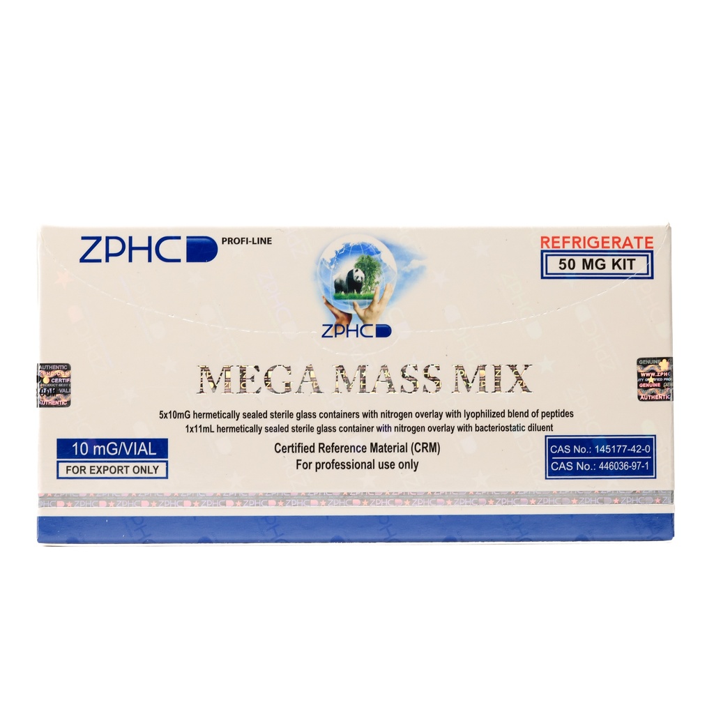[002120121] MEGA MASS MIX (50mg) - GHRP6-5MG+CJC5MG (2-8 C) - 10 MG / VIAL - 5 VIALS - ZPHC PHARMA