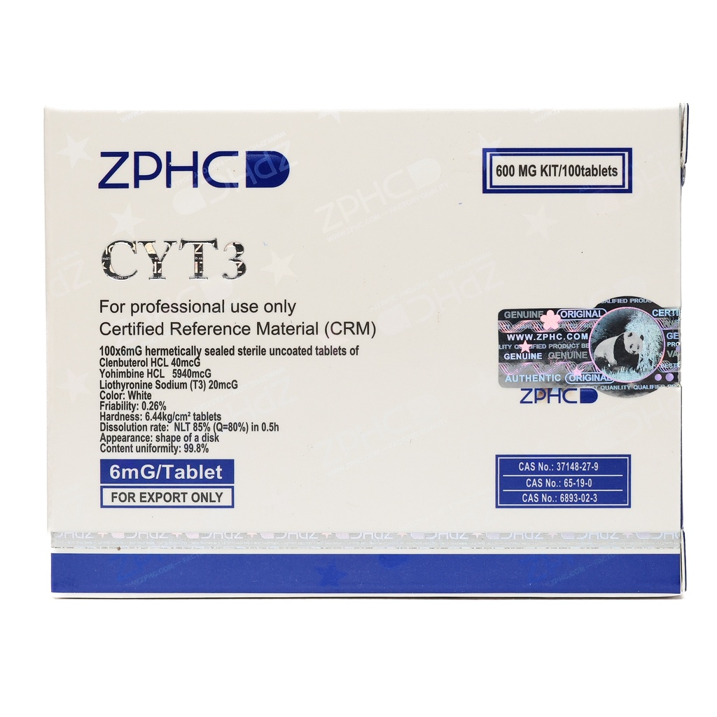 [002140146] CYT3 MIX - T4&T3 - 6 MG / pill - 100 Tablets Blisters Box  - ZPHC PHARMA