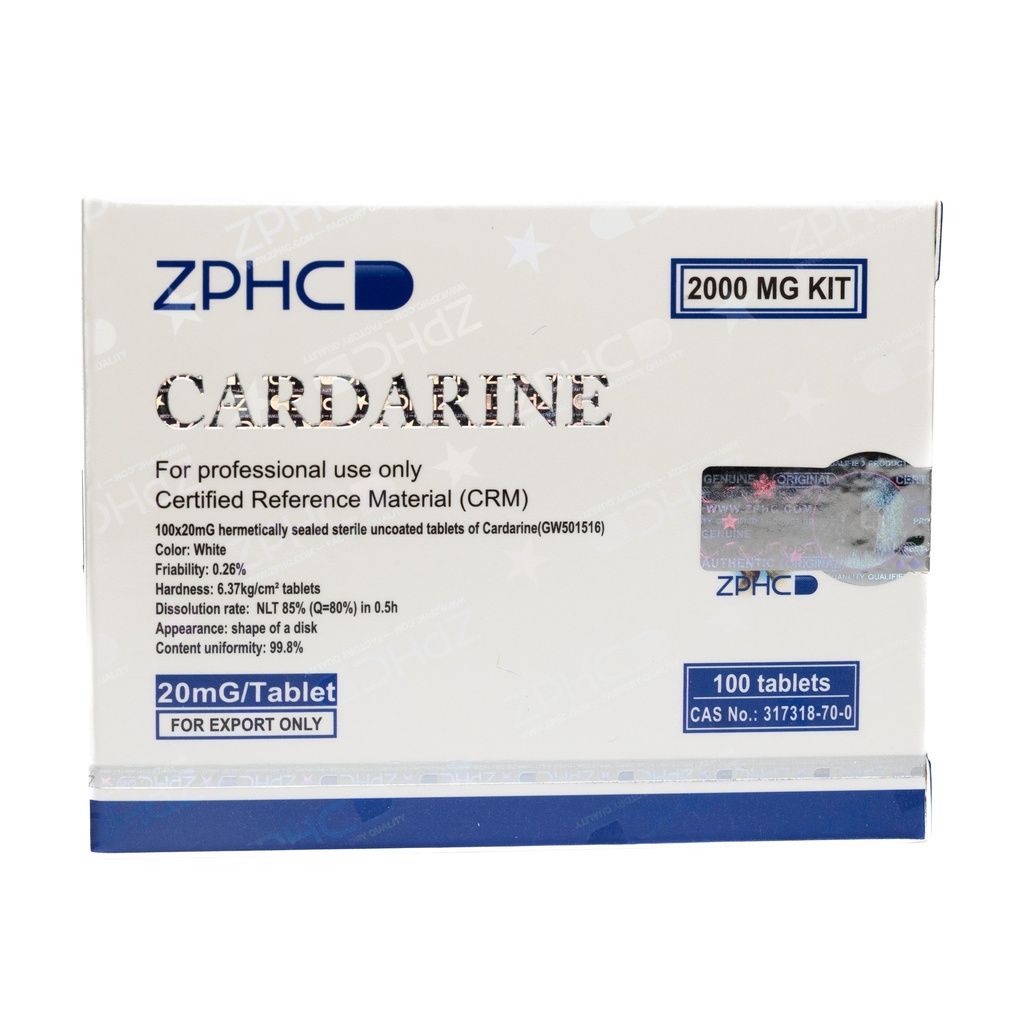 [002140193] CARDARINE - GW 501516 CAPS - 20 MG / pill  - 100 Tablets Blisters Box  - ZPHC PHARMA